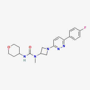 1-[1-[6-(4-Fluorophenyl)pyridazin-3-yl]azetidin-3-yl]-1-methyl-3-(oxan-4-yl)urea