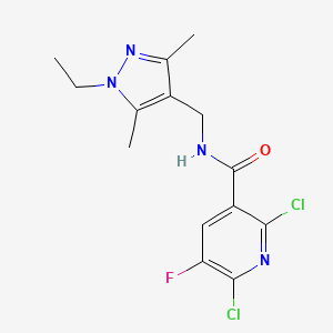 2,6-Dichloro-N-[(1-ethyl-3,5-dimethylpyrazol-4-YL)methyl]-5-fluoropyridine-3-carboxamide