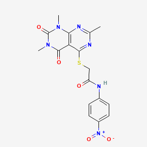 N-(4-nitrophenyl)-2-((2,6,8-trimethyl-5,7-dioxo-5,6,7,8-tetrahydropyrimido[4,5-d]pyrimidin-4-yl)thio)acetamide