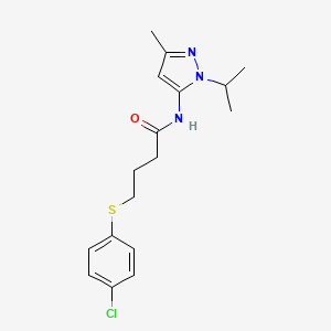 molecular formula C17H22ClN3OS B2698255 4-((4-chlorophenyl)thio)-N-(1-isopropyl-3-methyl-1H-pyrazol-5-yl)butanamide CAS No. 1203232-42-1