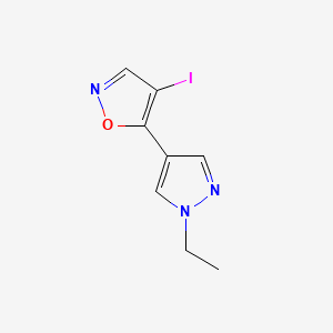 molecular formula C8H8IN3O B2698266 5-(1-Ethylpyrazol-4-yl)-4-iodoisoxazole CAS No. 1354703-53-9