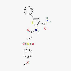 B2698268 2-(3-((4-Methoxyphenyl)sulfonyl)propanamido)-5-phenylthiophene-3-carboxamide CAS No. 941889-57-2