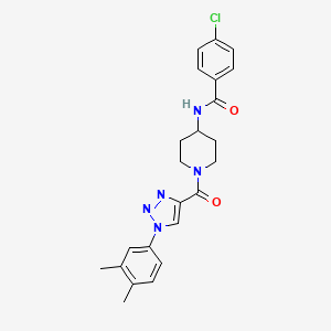 4-chloro-N-(1-(1-(3,4-dimethylphenyl)-1H-1,2,3-triazole-4-carbonyl)piperidin-4-yl)benzamide