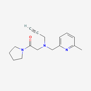 molecular formula C16H21N3O B2698276 2-[(6-Methylpyridin-2-yl)methyl-prop-2-ynylamino]-1-pyrrolidin-1-ylethanone CAS No. 1436256-41-5