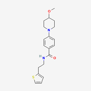 molecular formula C19H24N2O2S B2698281 4-(4-methoxypiperidin-1-yl)-N-(2-(thiophen-2-yl)ethyl)benzamide CAS No. 2034442-21-0