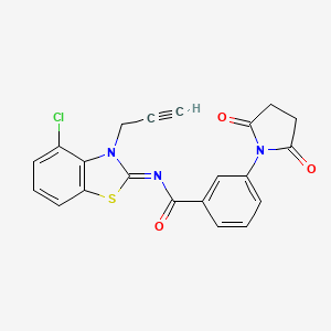 N-(4-chloro-3-prop-2-ynyl-1,3-benzothiazol-2-ylidene)-3-(2,5-dioxopyrrolidin-1-yl)benzamide