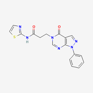 3-(4-oxo-1-phenyl-1H-pyrazolo[3,4-d]pyrimidin-5(4H)-yl)-N-(thiazol-2-yl)propanamide