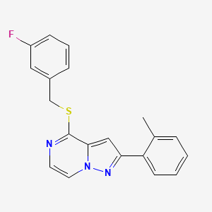 4-[(3-Fluorobenzyl)thio]-2-(2-methylphenyl)pyrazolo[1,5-a]pyrazine