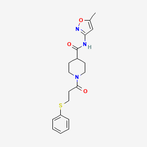 N-(5-methylisoxazol-3-yl)-1-(3-(phenylthio)propanoyl)piperidine-4-carboxamide