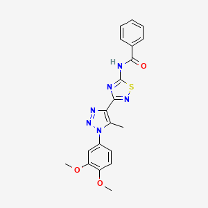 N-{3-[1-(3,4-dimethoxyphenyl)-5-methyl-1H-1,2,3-triazol-4-yl]-1,2,4-thiadiazol-5-yl}benzamide