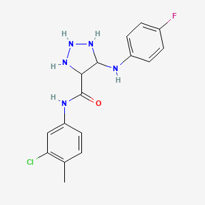molecular formula C16H13ClFN5O B2698304 N-(3-chloro-4-methylphenyl)-5-(4-fluoroanilino)triazolidine-4-carboxamide CAS No. 1207000-82-5