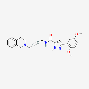 molecular formula C26H28N4O3 B2698312 N-(4-(3,4-dihydroisoquinolin-2(1H)-yl)but-2-yn-1-yl)-3-(2,5-dimethoxyphenyl)-1-methyl-1H-pyrazole-5-carboxamide CAS No. 1421443-57-3