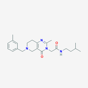 molecular formula C23H32N4O2 B2698318 N-isopentyl-2-(2-methyl-6-(3-methylbenzyl)-4-oxo-5,6,7,8-tetrahydropyrido[4,3-d]pyrimidin-3(4H)-yl)acetamide CAS No. 1251599-61-7