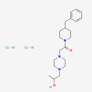 molecular formula C21H35Cl2N3O2 B2698319 1-(4-Benzylpiperidin-1-yl)-2-(4-(2-hydroxypropyl)piperazin-1-yl)ethanone dihydrochloride CAS No. 1396799-25-9