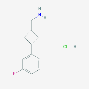 molecular formula C11H15ClFN B2698321 [3-(3-Fluorophenyl)cyclobutyl]methanamine;hydrochloride CAS No. 2460748-95-0