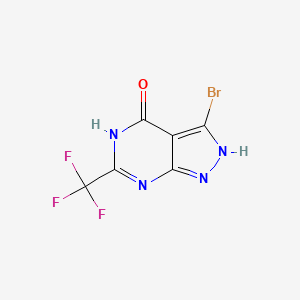 molecular formula C6H2BrF3N4O B2698322 3-bromo-6-(trifluoromethyl)-1H-pyrazolo[3,4-d]pyrimidin-4-ol CAS No. 1989671-52-4