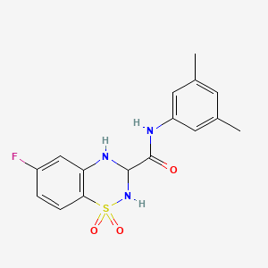 molecular formula C16H16FN3O3S B2698326 N-(3,5-dimethylphenyl)-6-fluoro-3,4-dihydro-2H-benzo[e][1,2,4]thiadiazine-3-carboxamide 1,1-dioxide CAS No. 1219186-60-3