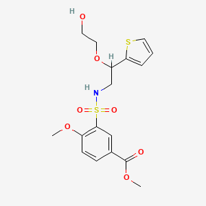 molecular formula C17H21NO7S2 B2698331 甲基 3-(N-(2-(2-羟乙氧基)-2-(噻吩-2-基)乙基)磺酰基)-4-甲氧基苯甲酸酯 CAS No. 2034365-46-1