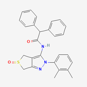 molecular formula C27H25N3O2S B2698332 N-(2-(2,3-dimethylphenyl)-5-oxido-4,6-dihydro-2H-thieno[3,4-c]pyrazol-3-yl)-2,2-diphenylacetamide CAS No. 1019103-69-5