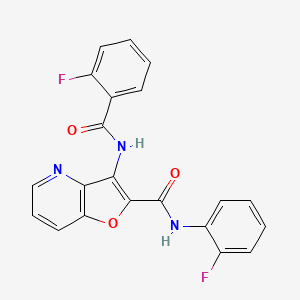 molecular formula C21H13F2N3O3 B2698333 3-(2-fluorobenzamido)-N-(2-fluorophenyl)furo[3,2-b]pyridine-2-carboxamide CAS No. 946224-33-5