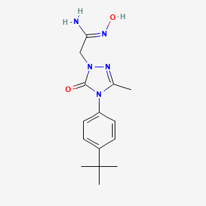 molecular formula C15H21N5O2 B2698334 (Z)-2-[4-(4-tert-butylphenyl)-3-methyl-5-oxo-4,5-dihydro-1H-1,2,4-triazol-1-yl]-N'-hydroxyethanimidamide CAS No. 866020-28-2