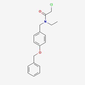 molecular formula C18H20ClNO2 B2698350 N-[4-(benzyloxy)benzyl]-2-chloro-N-ethylacetamide CAS No. 923777-57-5