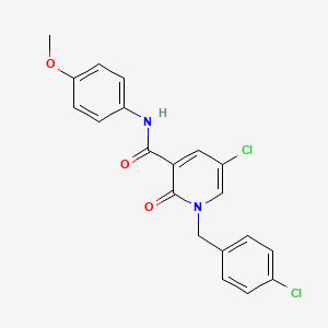 molecular formula C20H16Cl2N2O3 B2698351 5-chloro-1-(4-chlorobenzyl)-N-(4-methoxyphenyl)-2-oxo-1,2-dihydro-3-pyridinecarboxamide CAS No. 338977-30-3