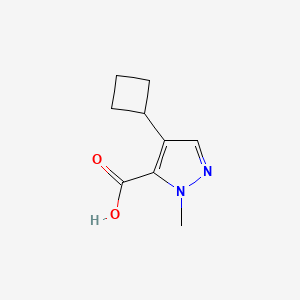 molecular formula C9H12N2O2 B2698355 4-cyclobutyl-1-methyl-1H-pyrazole-5-carboxylic acid CAS No. 1779923-99-7