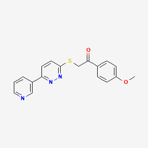 molecular formula C18H15N3O2S B2698356 1-(4-Methoxyphenyl)-2-(6-pyridin-3-ylpyridazin-3-yl)sulfanylethanone CAS No. 872987-51-4