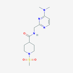 molecular formula C14H23N5O3S B2698357 N-((4-(dimethylamino)pyrimidin-2-yl)methyl)-1-(methylsulfonyl)piperidine-4-carboxamide CAS No. 1798032-77-5