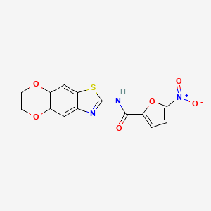 molecular formula C14H9N3O6S B2698358 N-(6,7-dihydro-[1,4]dioxino[2,3-f][1,3]benzothiazol-2-yl)-5-nitrofuran-2-carboxamide CAS No. 892857-13-5