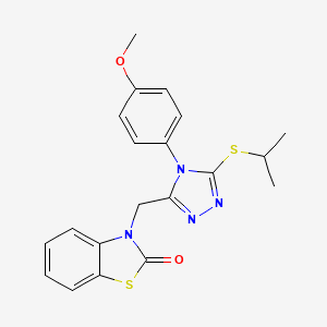 molecular formula C20H20N4O2S2 B2698367 3-((5-(异丙硫基)-4-(4-甲氧基苯基)-4H-1,2,4-三唑-3-基)甲基)苯并[d]噻唑-2(3H)-酮 CAS No. 847403-14-9