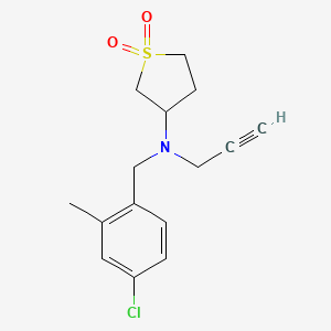 molecular formula C15H18ClNO2S B2698368 3-{[(4-Chloro-2-methylphenyl)methyl](prop-2-yn-1-yl)amino}-1lambda6-thiolane-1,1-dione CAS No. 1808855-70-0