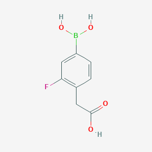 molecular formula C8H8BFO4 B2698373 4-(羧甲基)-3-氟苯硼酸 CAS No. 1146614-45-0