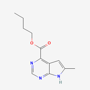 molecular formula C12H15N3O2 B2698375 丁基6-甲基-7H-吡咯并[2,3-d]嘧啶-4-甲酸乙酯 CAS No. 1095822-84-6