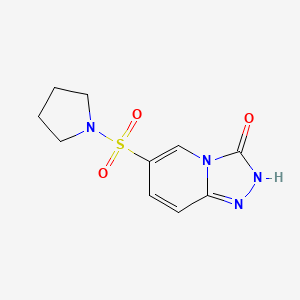 molecular formula C10H12N4O3S B2698376 6-(pyrrolidin-1-ylsulfonyl)[1,2,4]triazolo[4,3-a]pyridin-3(2H)-one CAS No. 1291836-94-6