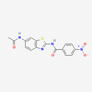 molecular formula C16H12N4O4S B2698377 N-(6-acetamido-1,3-benzothiazol-2-yl)-4-nitrobenzamide CAS No. 312747-17-4