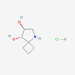 molecular formula C7H14ClNO2 B2698389 (7R,8S)-5-Azaspiro[3.4]octane-7,8-diol;hydrochloride CAS No. 2375249-63-9