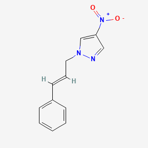 molecular formula C12H11N3O2 B2698393 4-Nitro-1-[(2E)-3-phenylprop-2-en-1-yl]-1H-pyrazole CAS No. 1240590-93-5