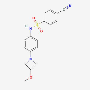 molecular formula C17H17N3O3S B2698396 4-cyano-N-(4-(3-methoxyazetidin-1-yl)phenyl)benzenesulfonamide CAS No. 2034491-73-9