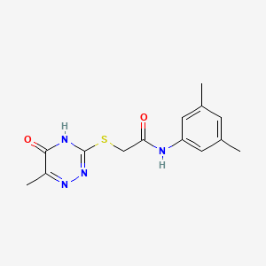 molecular formula C14H16N4O2S B2698402 N-(3,5-dimethylphenyl)-2-((6-methyl-5-oxo-4,5-dihydro-1,2,4-triazin-3-yl)thio)acetamide CAS No. 577754-34-8