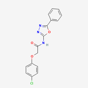 molecular formula C16H12ClN3O3 B2698406 2-(4-chlorophenoxy)-N-(5-phenyl-1,3,4-oxadiazol-2-yl)acetamide CAS No. 70394-70-6
