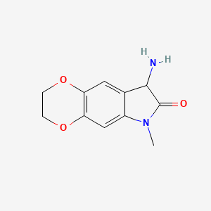 molecular formula C11H12N2O3 B2698411 8-氨基-6-甲基-6,8-二氢-2H-[1,4]二氧杂环[2,3-f]吲哚-7(3H)-酮 CAS No. 1236262-75-1