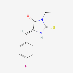 molecular formula C12H11FN2OS B2698414 (Z)-3-乙基-5-(4-氟苄基亚甲基)-2-硫代咪唑啉-4-酮 CAS No. 678544-06-4