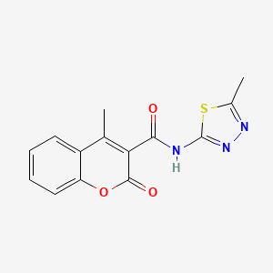 molecular formula C14H11N3O3S B2698418 4-甲基-N-(5-甲基-1,3,4-噻二唑-2-基)-2-氧代-2H-香豆素-3-羧酰胺 CAS No. 1206995-33-6