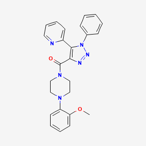molecular formula C25H24N6O2 B2698421 (4-(2-甲氧苯基)哌嗪-1-基)(1-苯基-5-(吡啶-2-基)-1H-1,2,3-三唑-4-基)甲酮 CAS No. 1396759-80-0