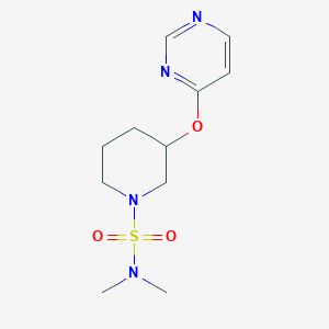 molecular formula C11H18N4O3S B2698436 N,N-二甲基-3-(嘧啶-4-氧基)哌啶-1-磺酰胺 CAS No. 2034616-89-0