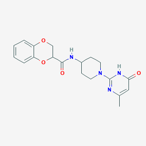molecular formula C19H22N4O4 B2698441 N-(1-(4-甲基-6-氧代-1,6-二氢嘧啶-2-基)哌啶-4-基)-2,3-二氢苯并[b][1,4]二噁嗪-2-羧酰胺 CAS No. 1903168-47-7