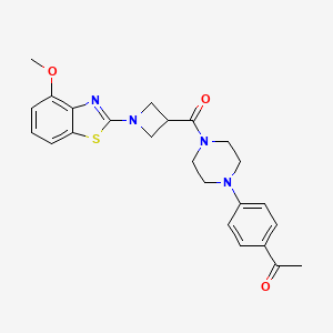 molecular formula C24H26N4O3S B2698442 1-(4-(4-(1-(4-Methoxybenzo[d]thiazol-2-yl)azetidine-3-carbonyl)piperazin-1-yl)phenyl)ethanone CAS No. 1396871-46-7