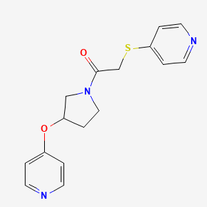 molecular formula C16H17N3O2S B2698445 1-(3-(Pyridin-4-yloxy)pyrrolidin-1-yl)-2-(pyridin-4-ylthio)ethanone CAS No. 2034575-19-2